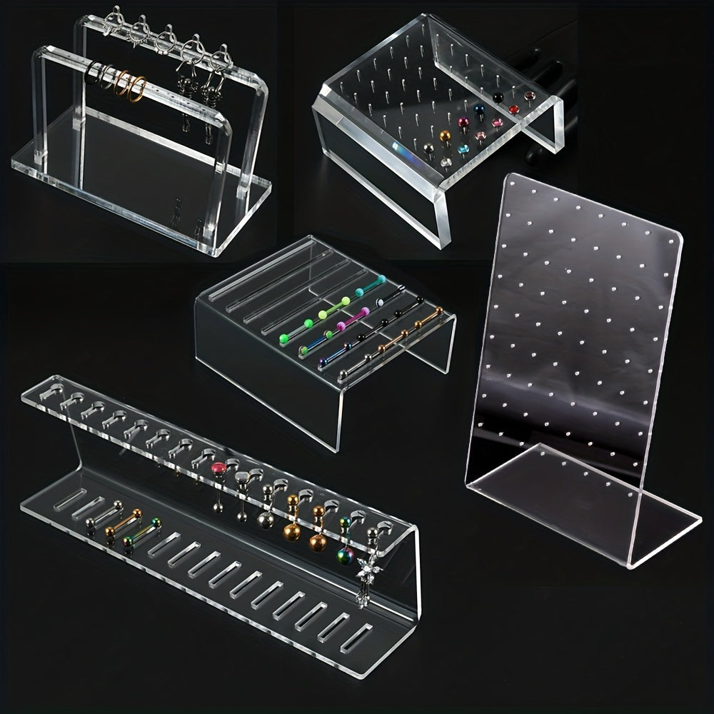 Transparent Jewelry Display Board for Earrings and Body Piercings Dustproof Stylish