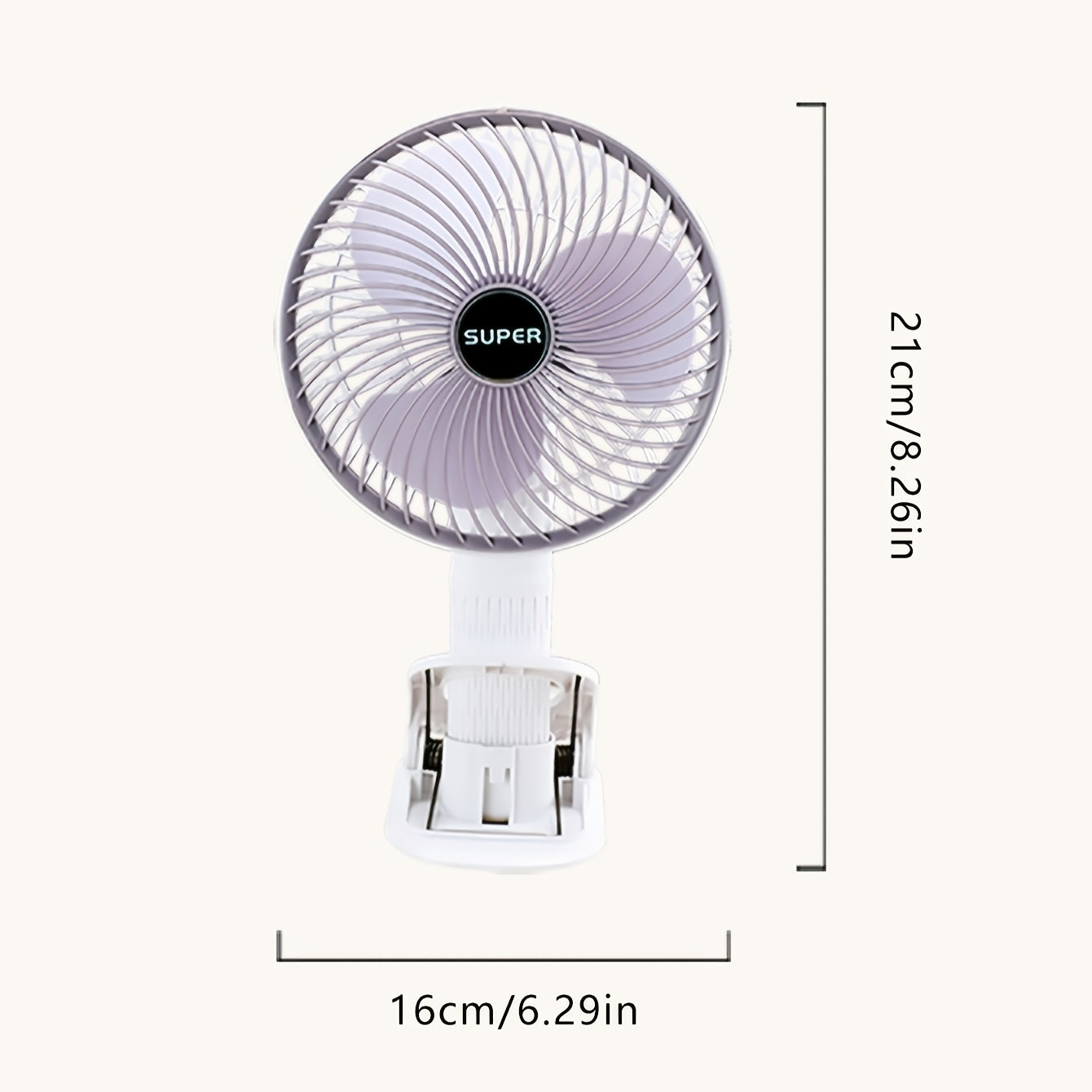 Rechargeable USB Fan with Detachable Foldable Handheld Clip-On Tabletop Design