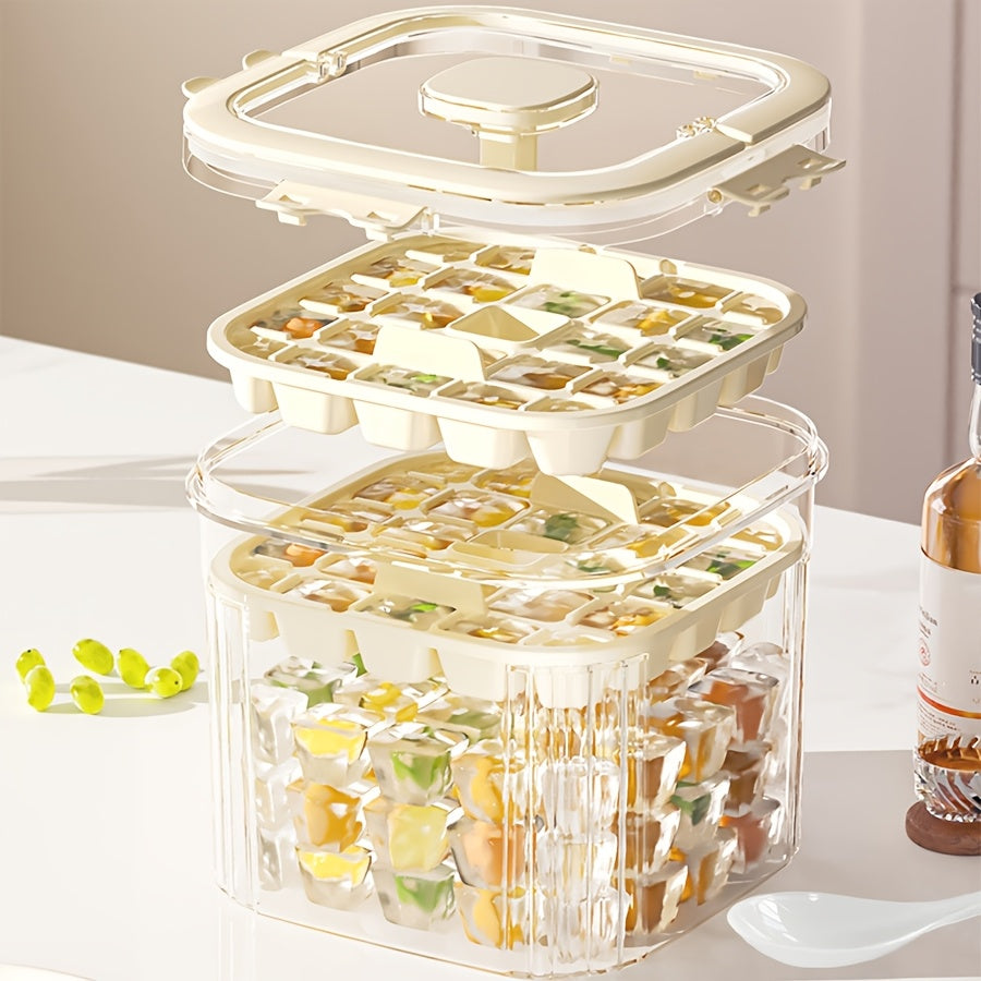 Ice Maker with Storage Box Food-Grade Plastic for Tea Cocktails and Summer Refreshments