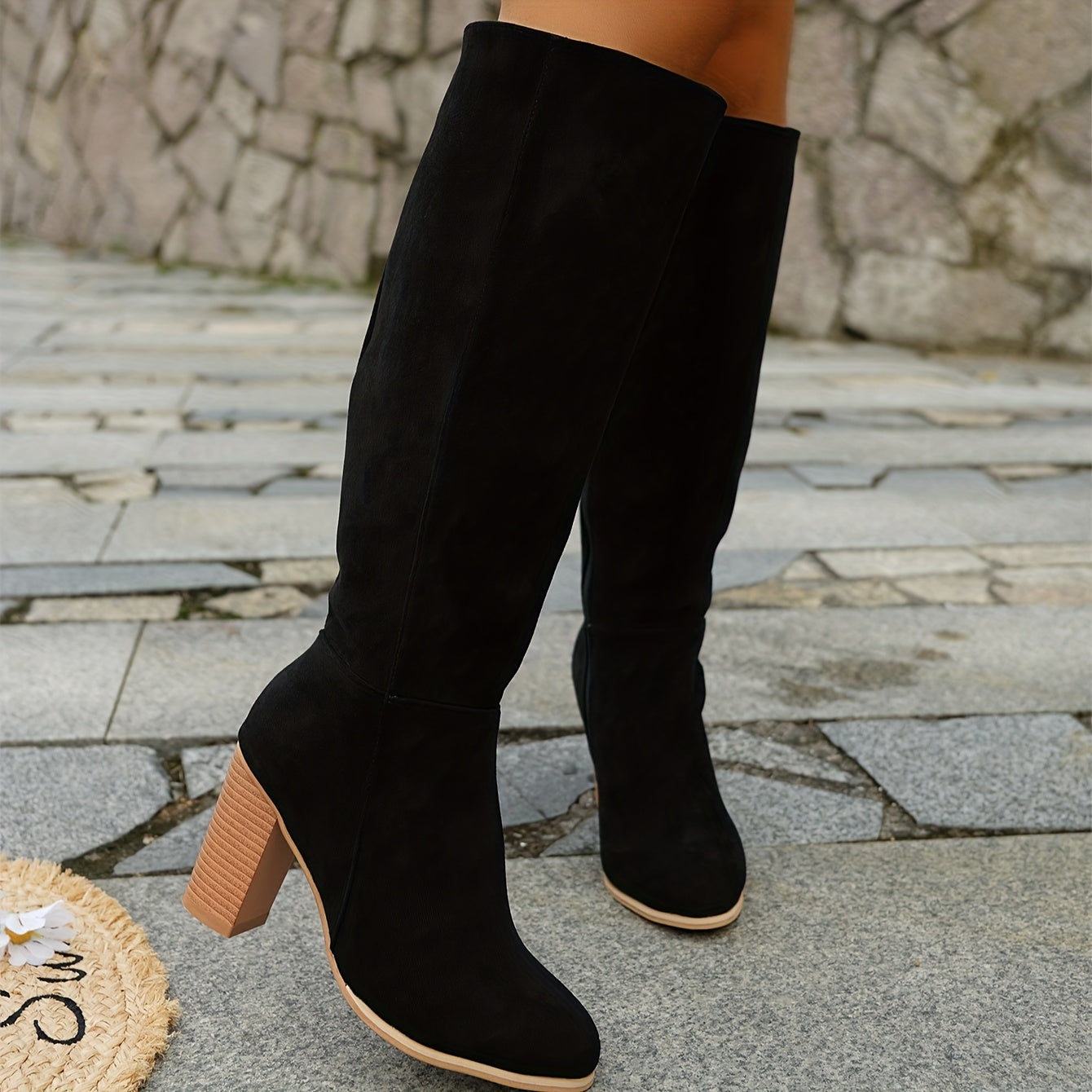 Women's Leather Knee-High Cowboy Boots with Fringe and Retro Embroidery