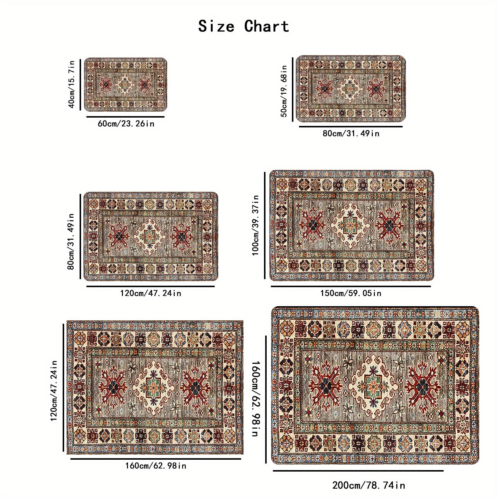 Colorful Floral Kitchen Floor Mat Non-Slip Wear-Resistant 1.1cm Thick