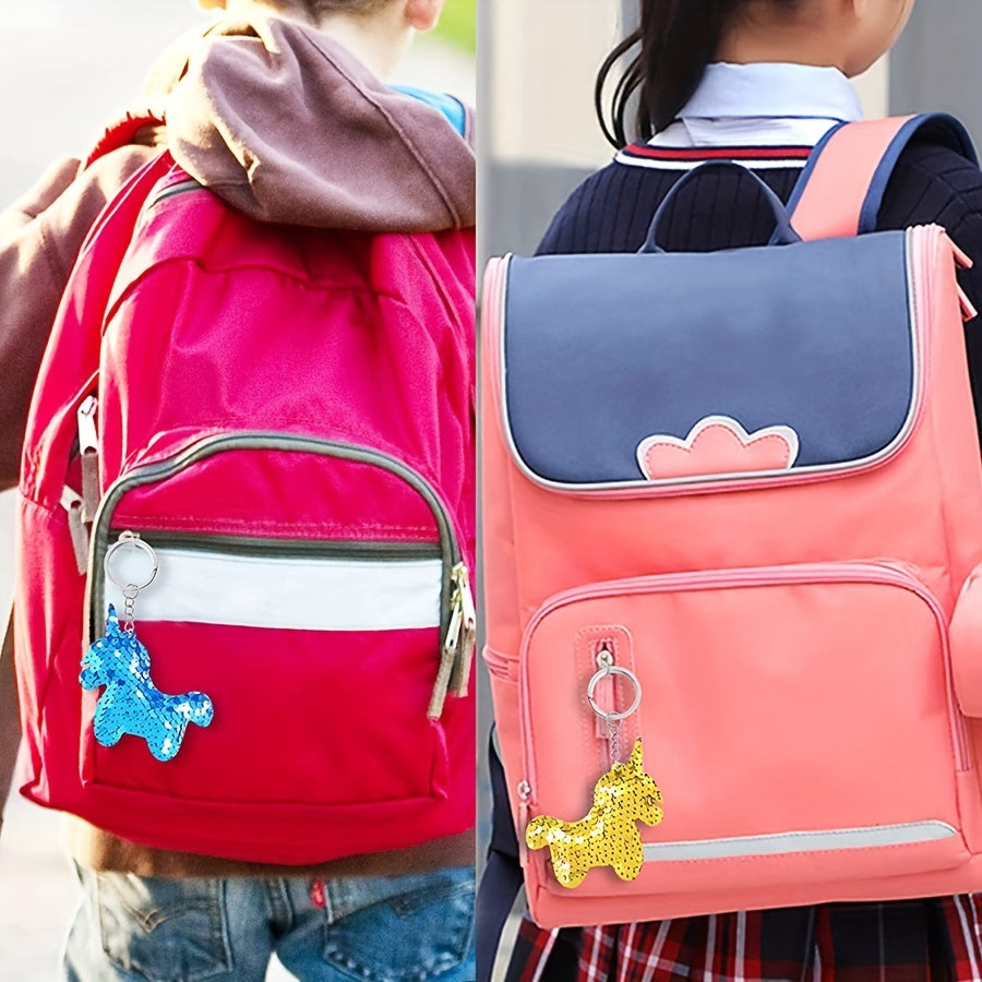 15 ta Unicorn shaklidagi kalit zanjiri to'plami, sumka bezatish va aksessuarlar uchun sekinlar, porloq kalit uzukli pandant