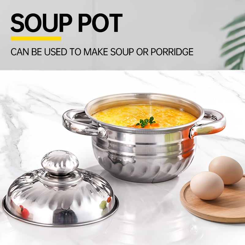 Stainless Steel Kitchen Pot Set 4 Pieces Flower Pot Design Soup Pot for Home Use