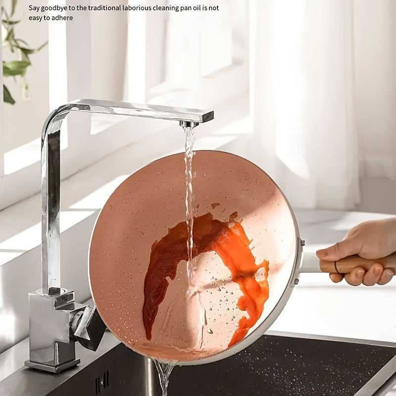 24cm Non-Stick Aluminum Skillet with Maifan Stone Coating for Cooking Fish Eggs Steak