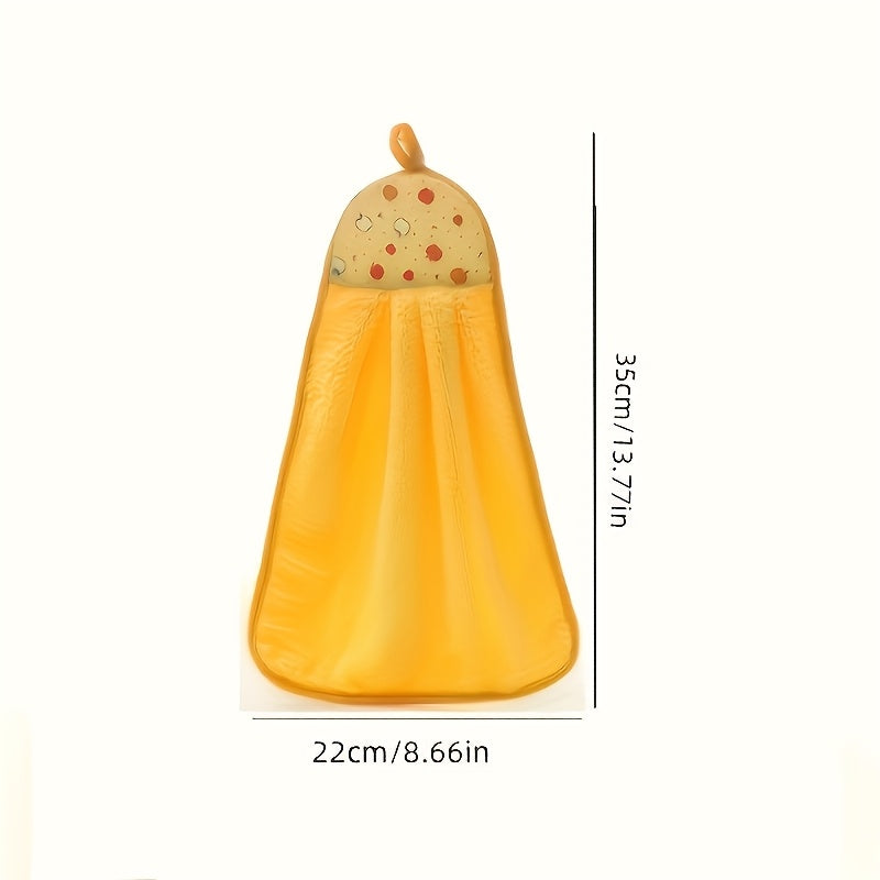 Rang-barang meva naqshli qo‘l sochiqlari to‘plami 3 ta yumshoq, singdiruvchi, tez quriydigan polyester oshxona va hammom uchun, osib qo‘yish uchun halqa bilan