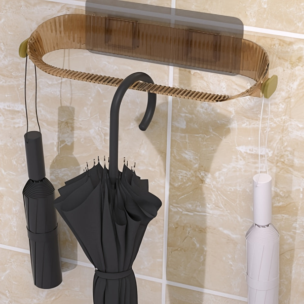 No-Drill Wall-Mounted Shoe Rack Bathroom Organizer Plastic Storage Shelf