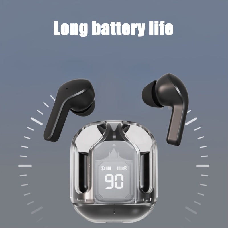 2024 Wireless In-Ear Headphones with Multi-Color Semi-Transparent Design and LED Display