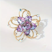 Elegant Flower Brooch with Rhinestones for Ladies Accessories Bags Hats Coats