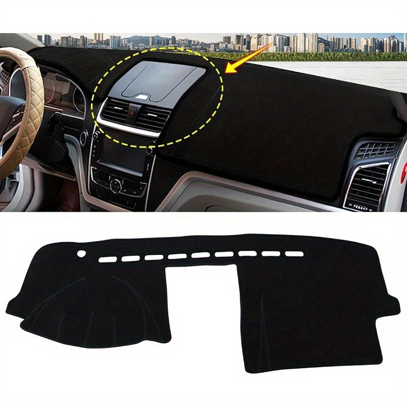 Car Dashboard Cover Mat Sun Shade for Sedan Center Console Anti-Glare Black