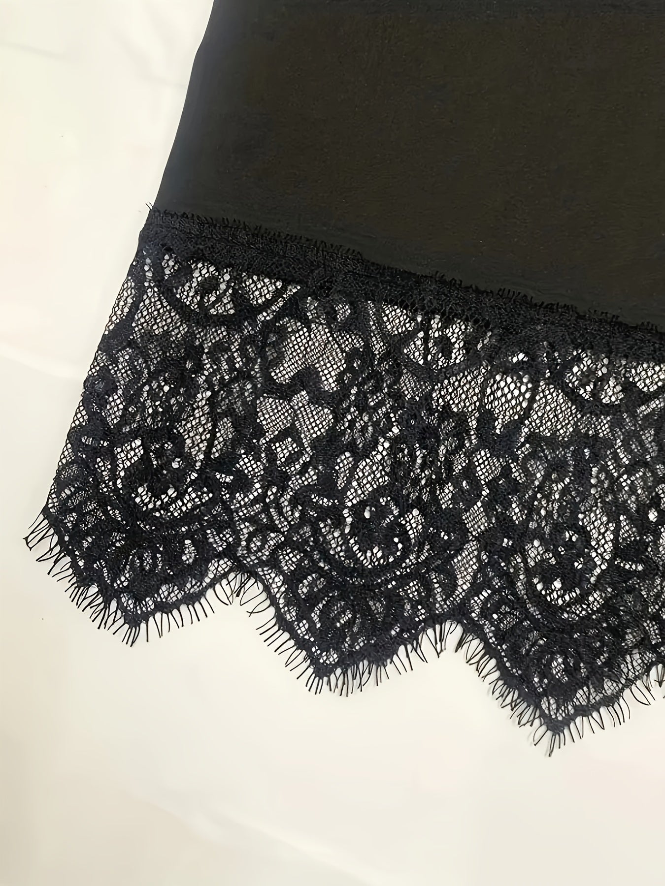 Falda de encaje de talla grande con costura, casual, de cintura elástica, primavera y verano, para mujer