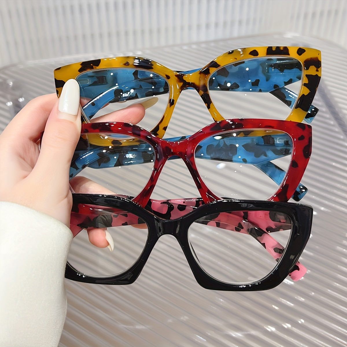 Unisex Cat Eye Reading Glasses Vintage Style Clear Lens Spring Hinge Computer Use