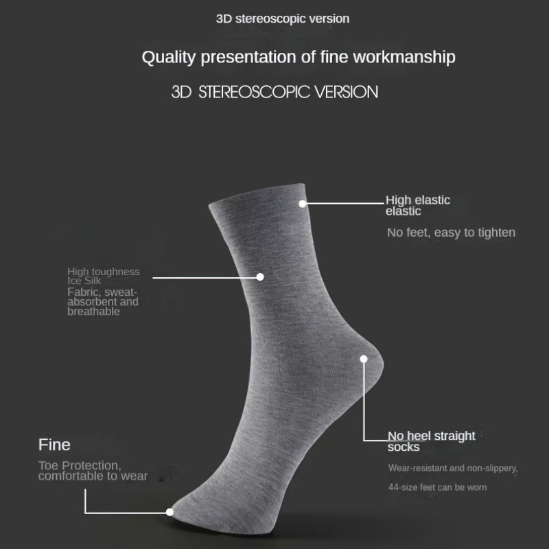Men's Ultra-Thin Sweat-Wicking Mid-Calf Socks 10 Pairs Breathable Polyester Spandex