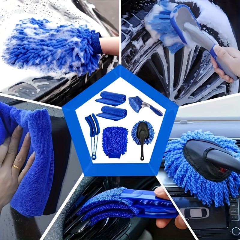 27-Piece Car Cleaning Kit with Brushes and Detailing Accessories