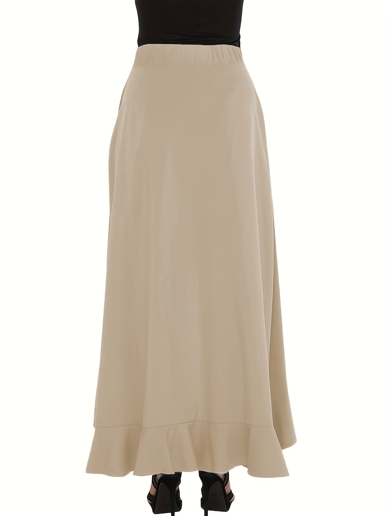 Plus Size Navy Wide-Leg Pants with Tie-Front Detail Non-Stretch Polyester Casual All-Season