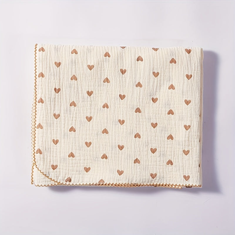 Baby Bath Towel Soft and Delicate with Lace Trim and Cartoon Print