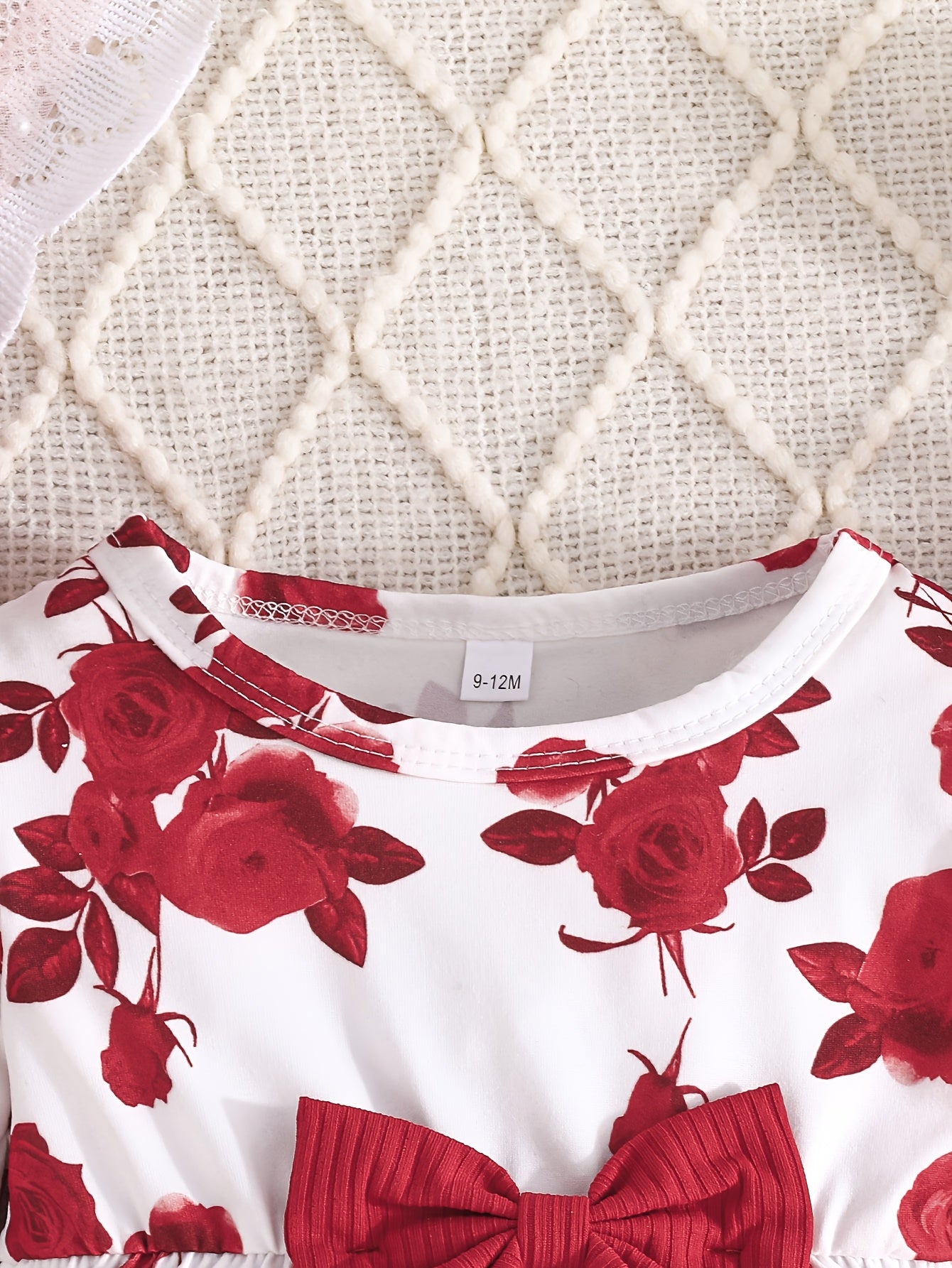 Девчачий топ с цветочным принтом и комплект с подходящими брюками для девочек до 12 лет, полиэстеровая трикотажная ткань