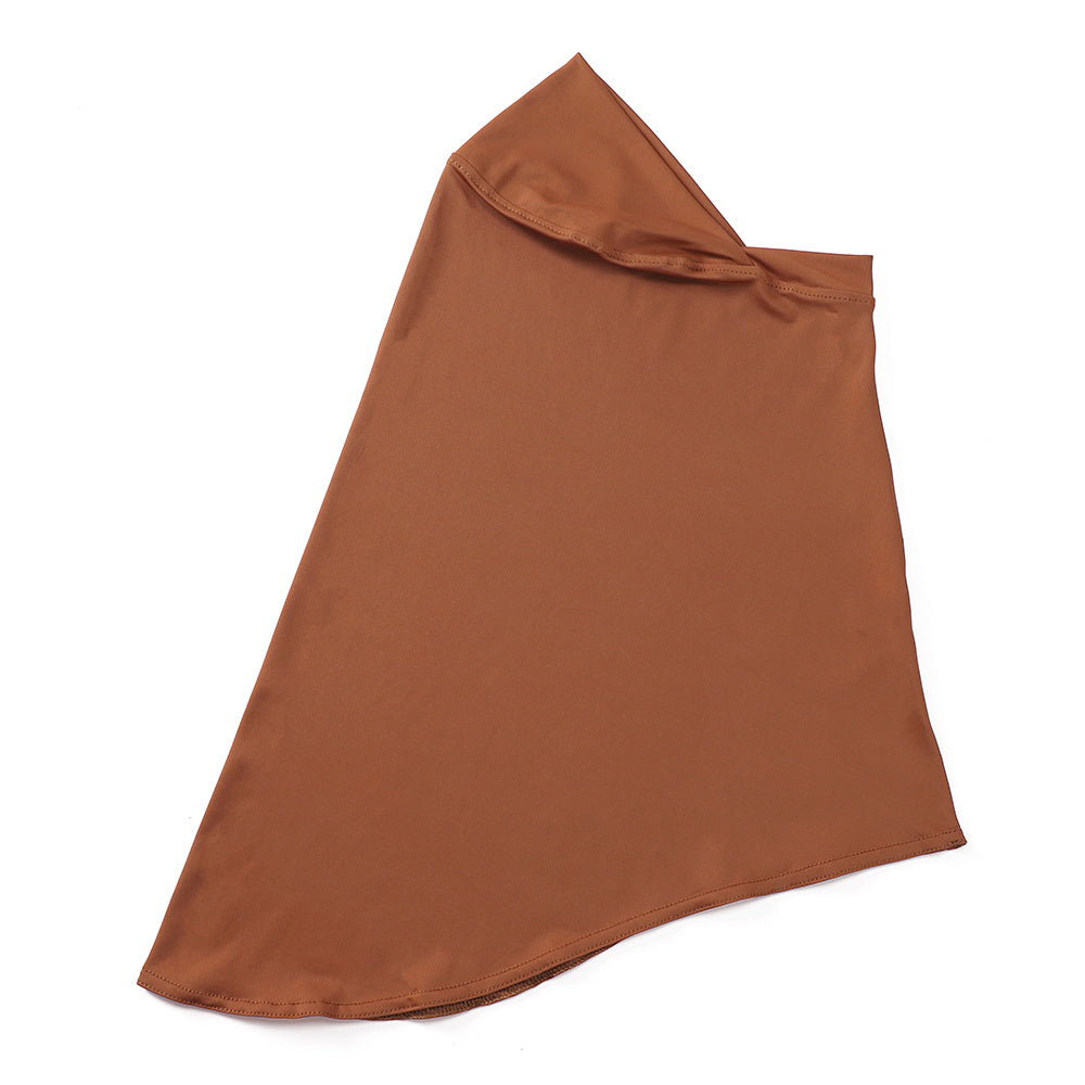 Ladies' Stretch Hijab Scarf Soft Breathable Polyester Lace Trim Full Chin Coverage in Multiple Colors