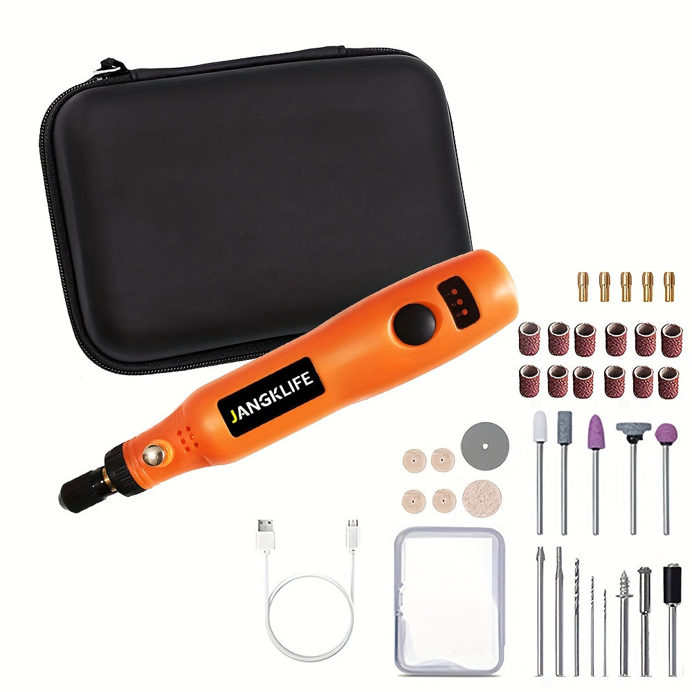 Cordless Rotary Tool Set with Rechargeable Engraving Pen and Wood Carving Tools