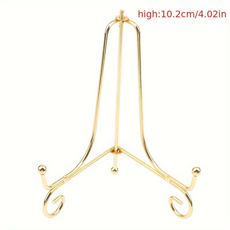 Gold Iron Display Stand for Decor Items, Easy to Assemble, Home and Office Shelving