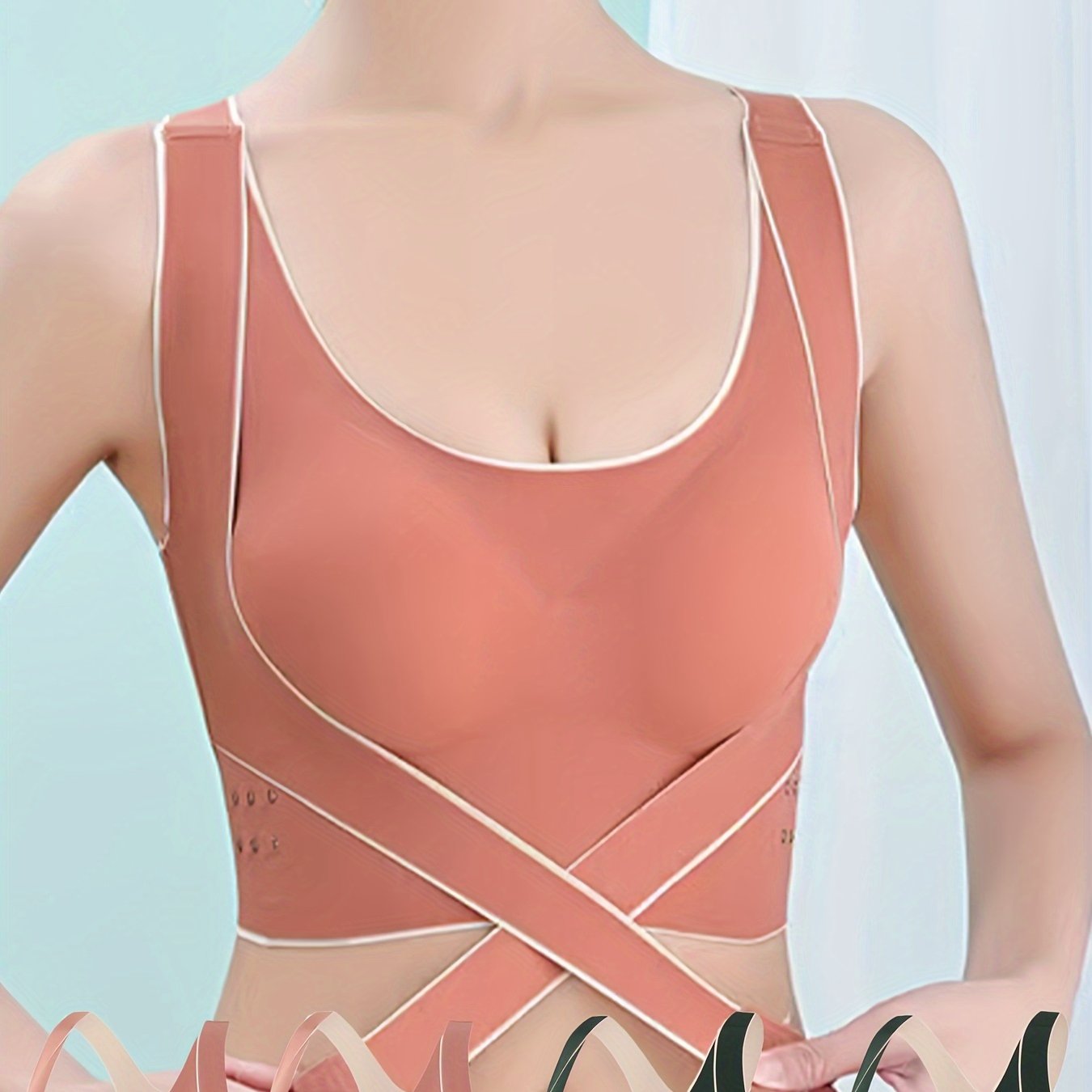 Women's Sports Bras Pack of 4 Front-Closure Yoga Running Bras with Attractive Back Design