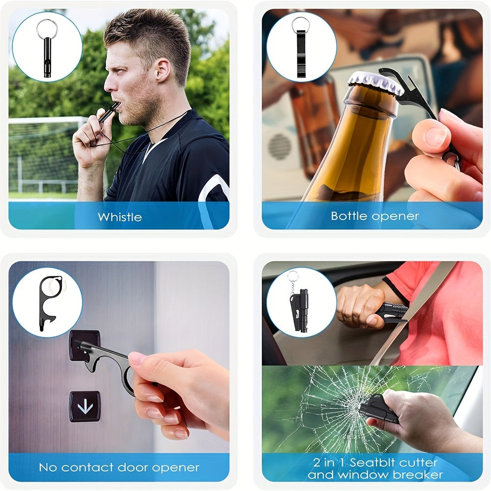 Set of 10 Women's Pink Safety Accessories Personal Alarm Window Breaker Gift Set