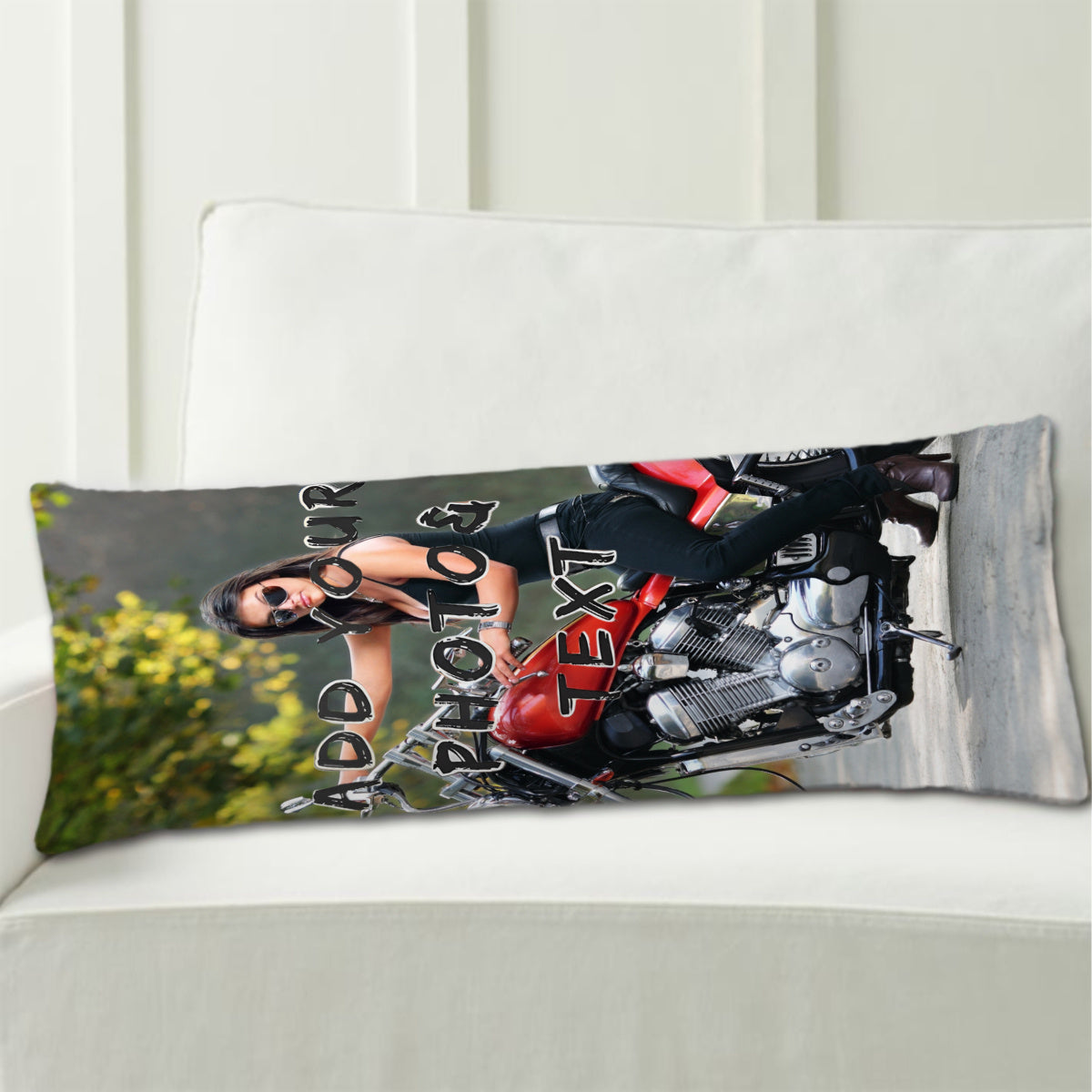 Индивидуальный чехол для сверхдлинной подушки - персонализированное фото или текст, ультра-мягкая плюшевая ткань с двусторонней печатью, идеальный рождественский подарок, размер 20"x54"