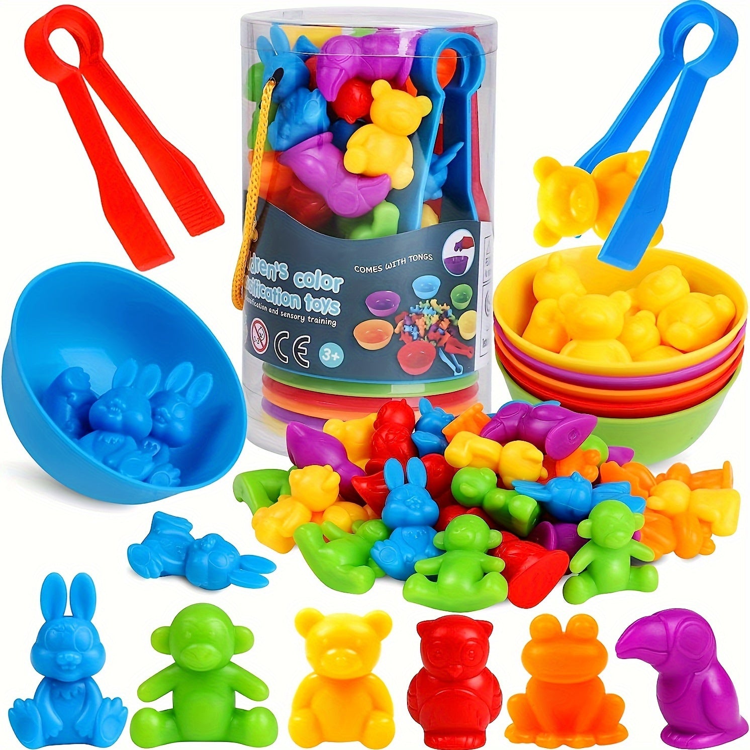 Educational Toy Set for Kids 1 Piece STEM Counting Matching Sorting Bowls Plastic