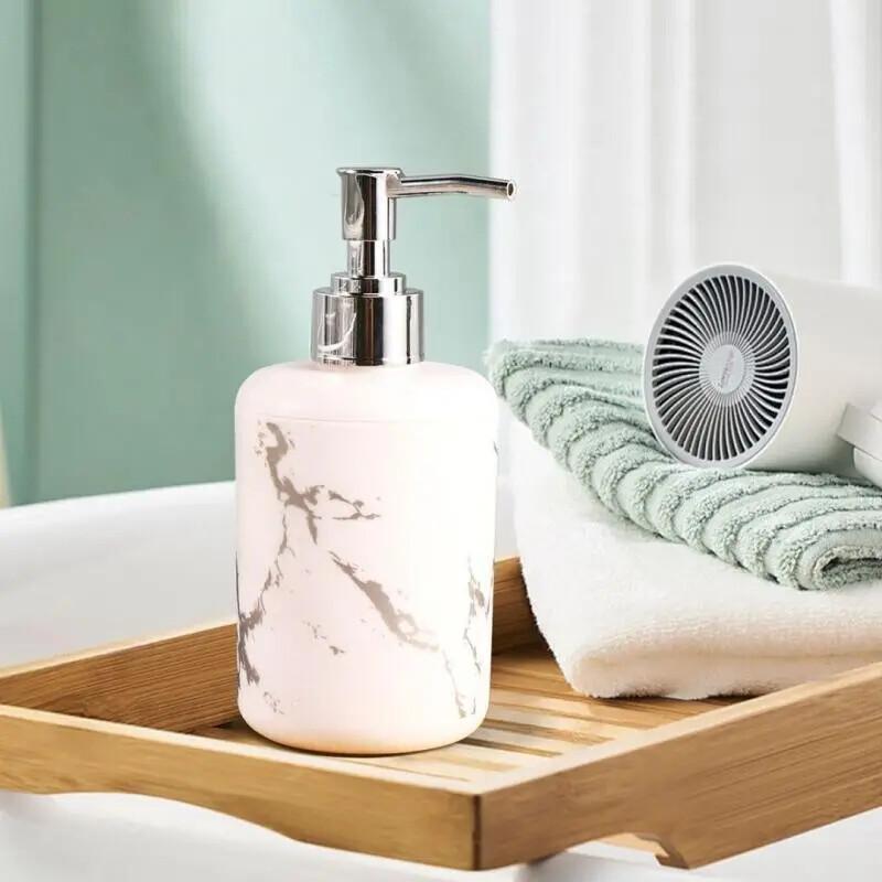 Marble Textured Soap Dispenser 1/2 Gallon Reusable Bathroom Kitchen