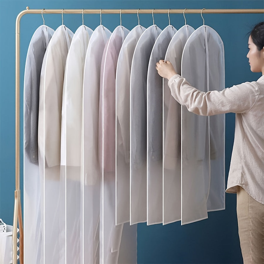 Juego de 5 fundas transparentes para prendas con bolsas de polvo a prueba de polvo con cremallera para almacenamiento en armario