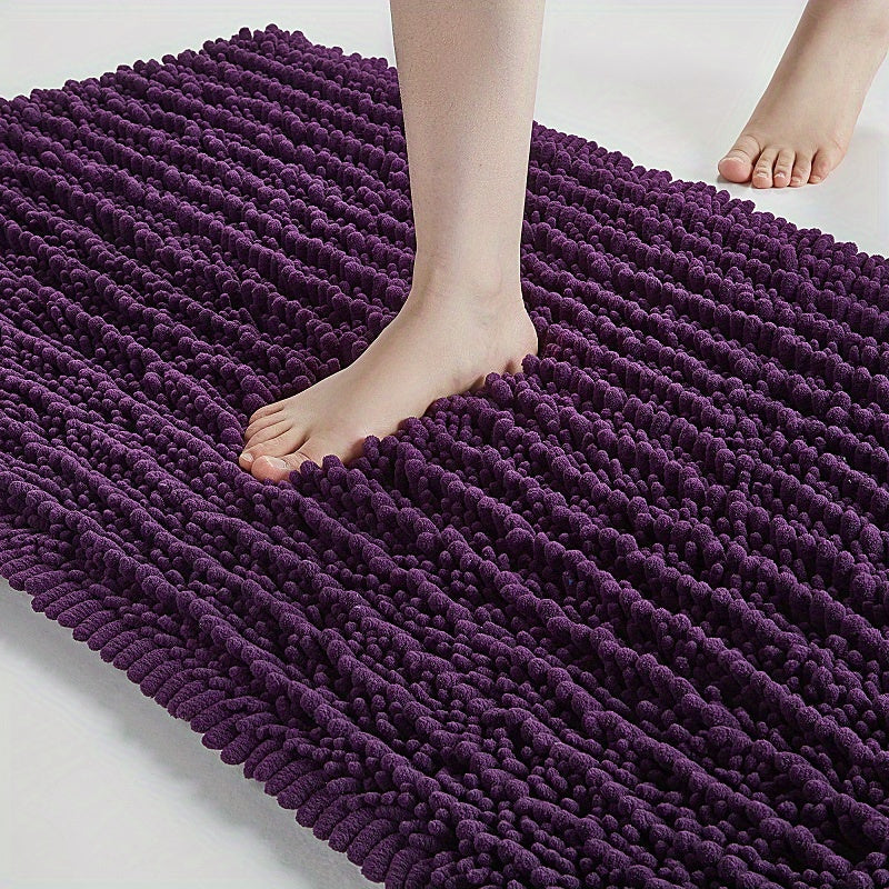 Thick Plush Bath Floor Mat Non-Slip Waterproof Dustproof for Bathroom Kitchen Living Room