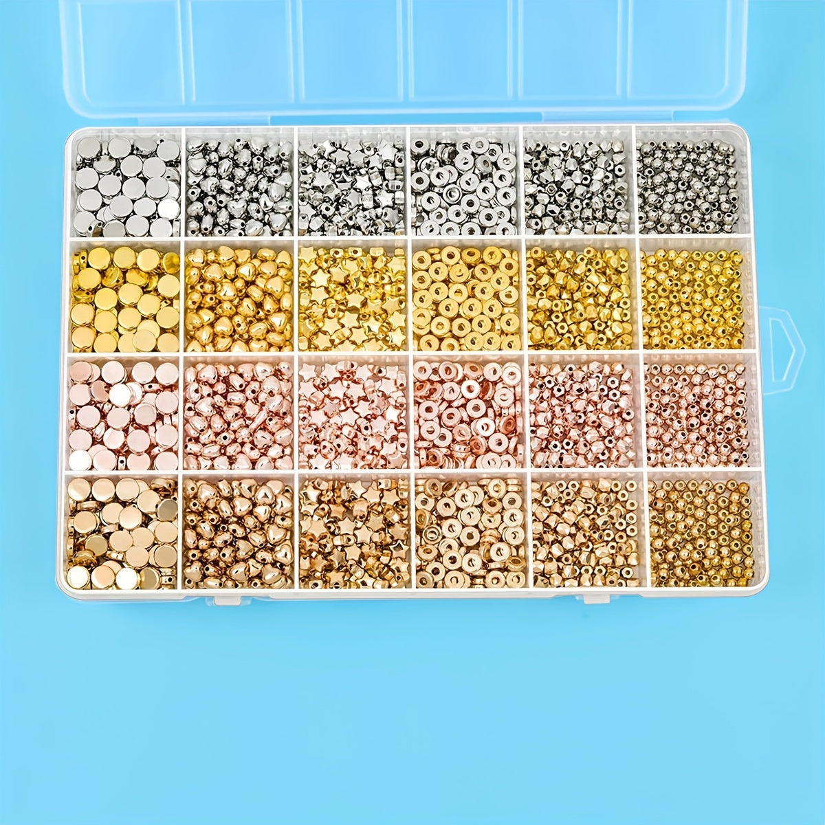 Set of 2260 Irregular Shaped CCB Spacer Beads for Jewelry Making