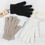 Women's Knit Gloves Set 3 Pairs Solid Colors Warm Outdoor Winter Accessories