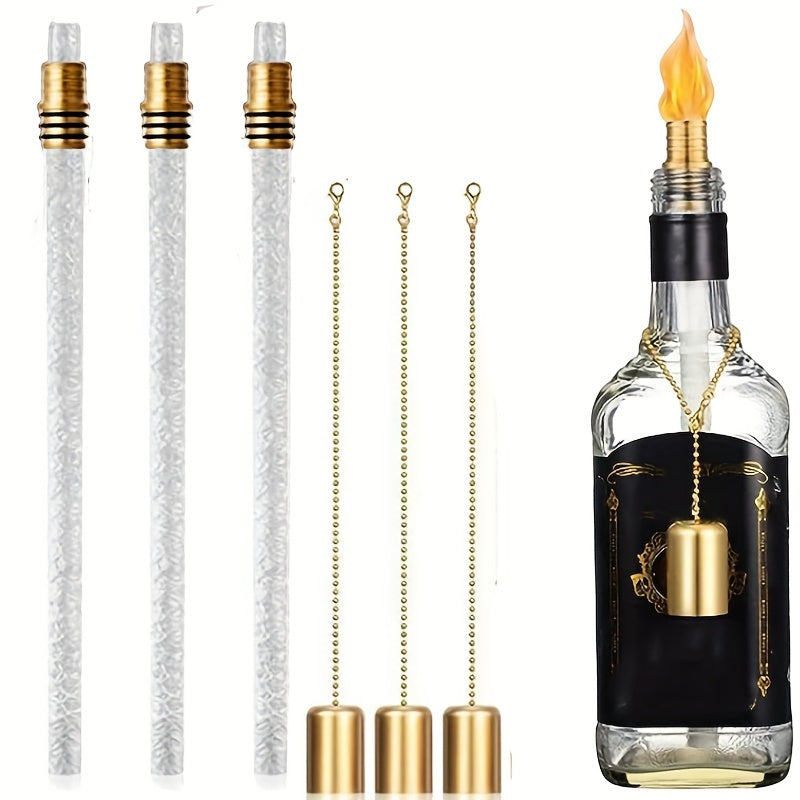 Fiberglass Torch Kit with Long-Life Wicks Safety Covers and Holders for DIY Bottle Torches