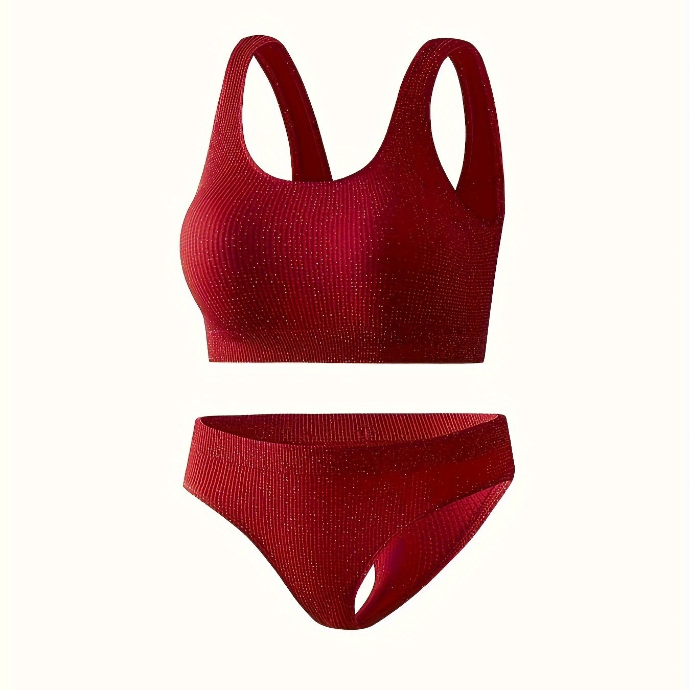 Women's Lingerie Set Seamless Glitter Tank Bra and Panties