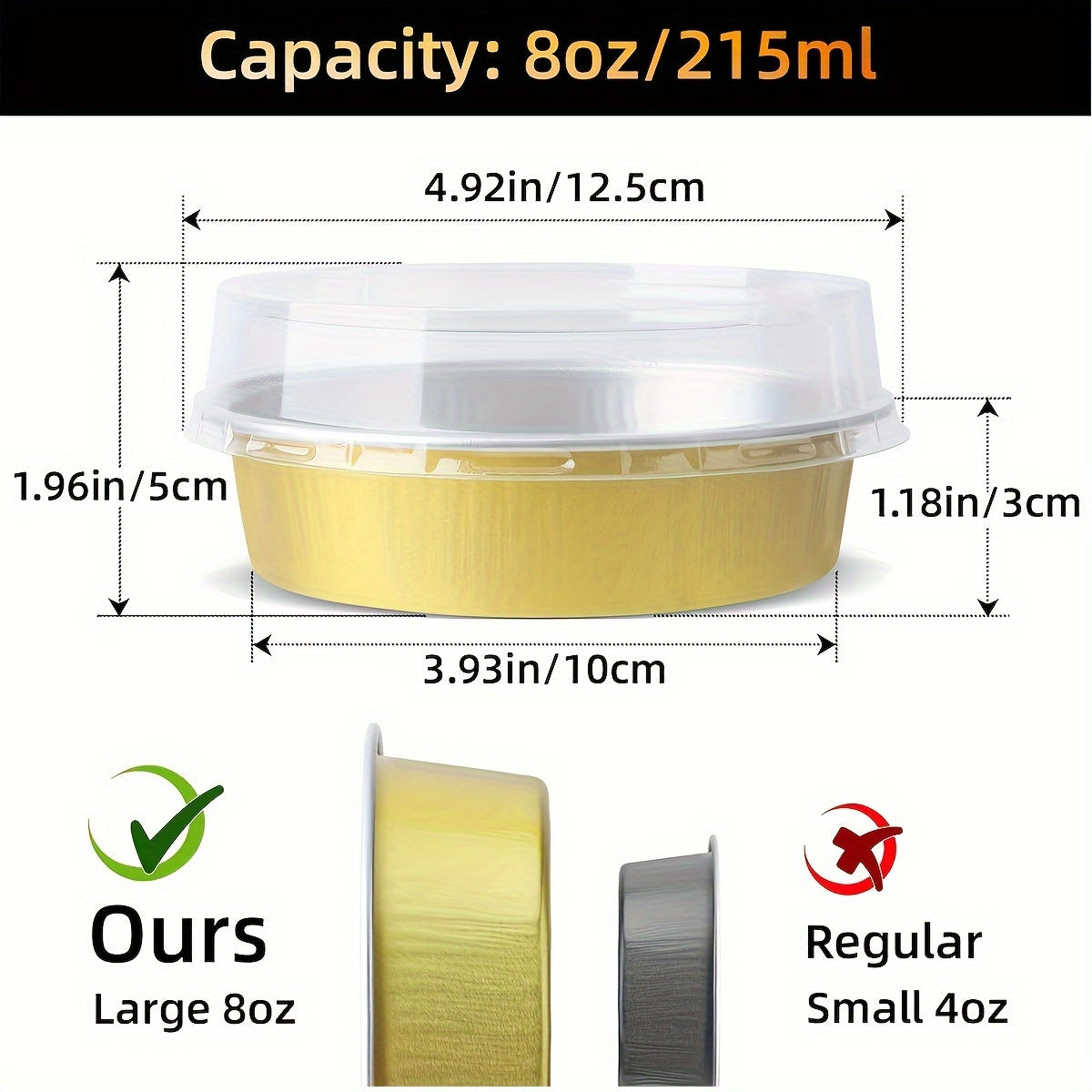 Set of 20 Disposable Aluminum Mini Pie Tins with Lids 8oz 10.16cm for Baking and Desserts