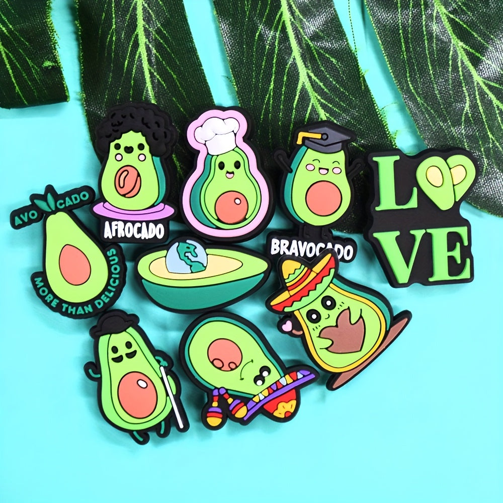 Unisex Nylon Soft Plastic Avocado Shoe Charms for Sandals and Garden Shoes