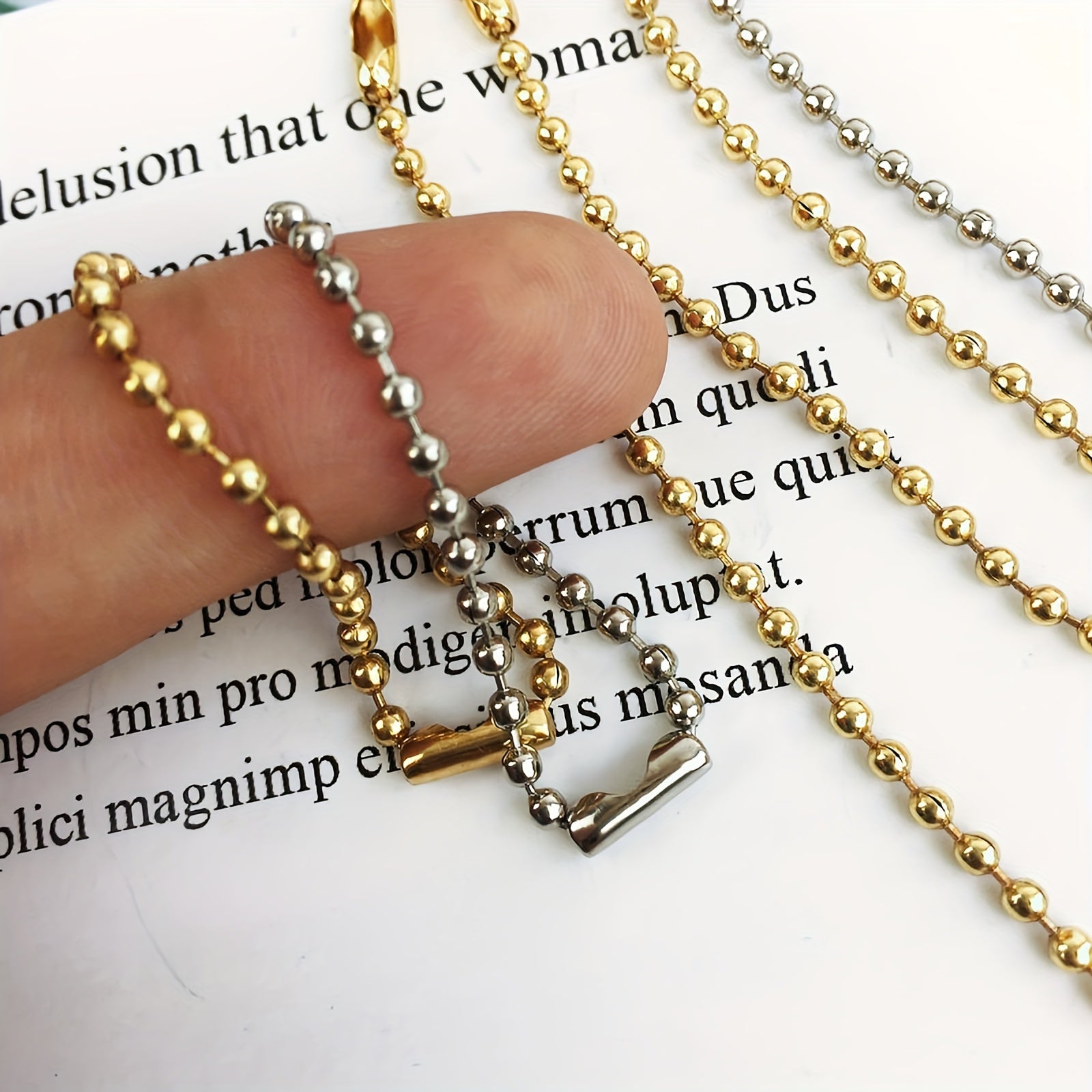 Set of 50 Gold and Silver 12cm Ball Chains for Jewelry Making