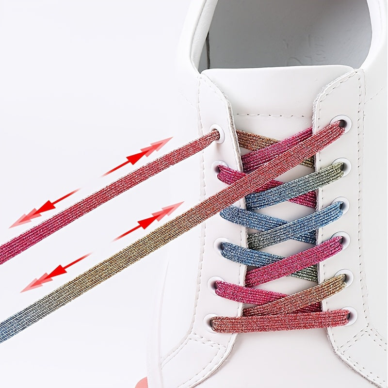 Unisex Elastic No-Tie Shoe Laces Solid Color Waterproof Rope