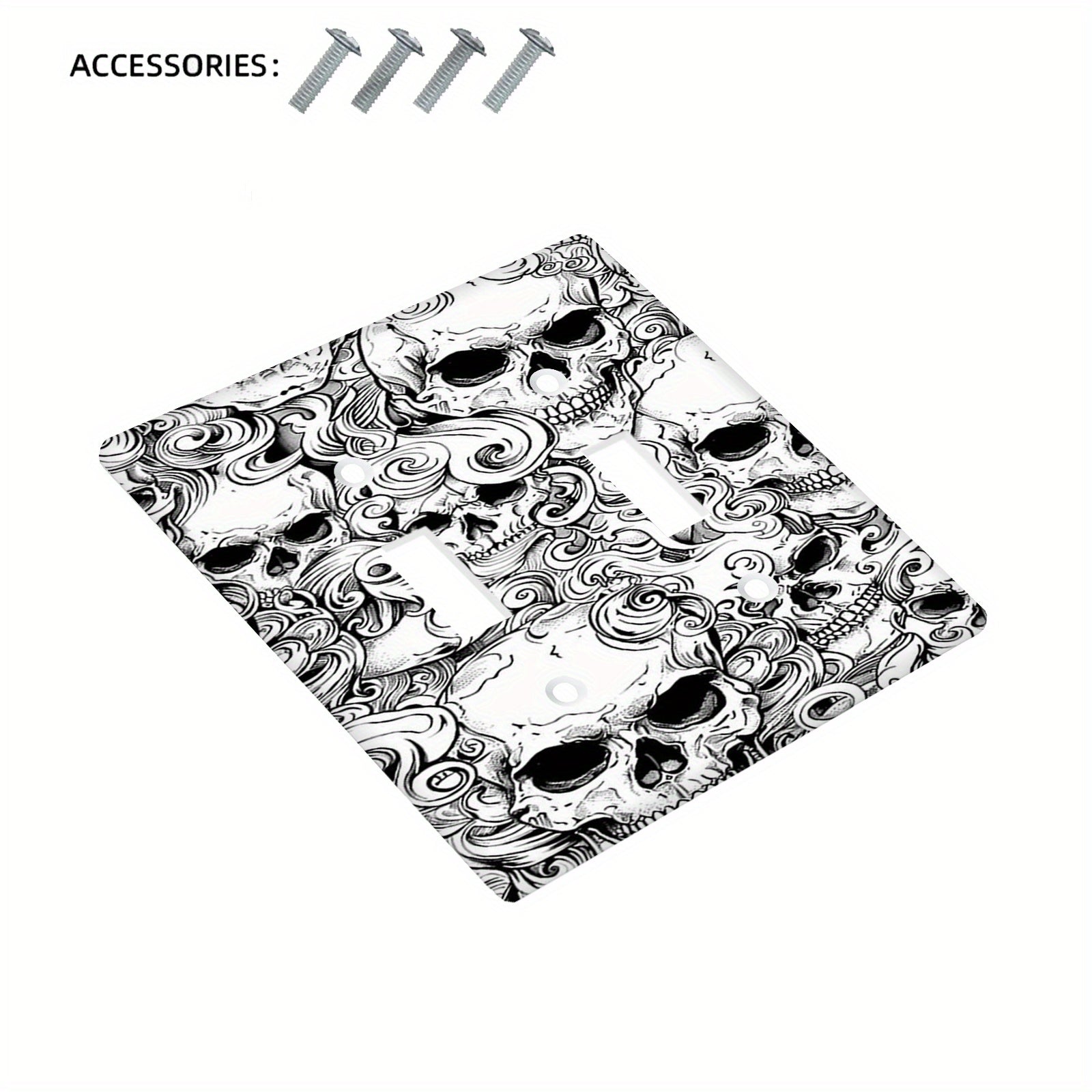 Skull Design Wall Plate Cover for Home or Office Easy to Clean No Battery Needed