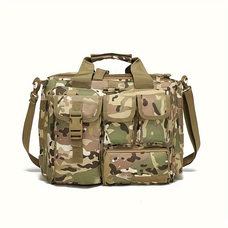 Camo Water-Resistant Backpack with Laptop Compartment and Adjustable Strap