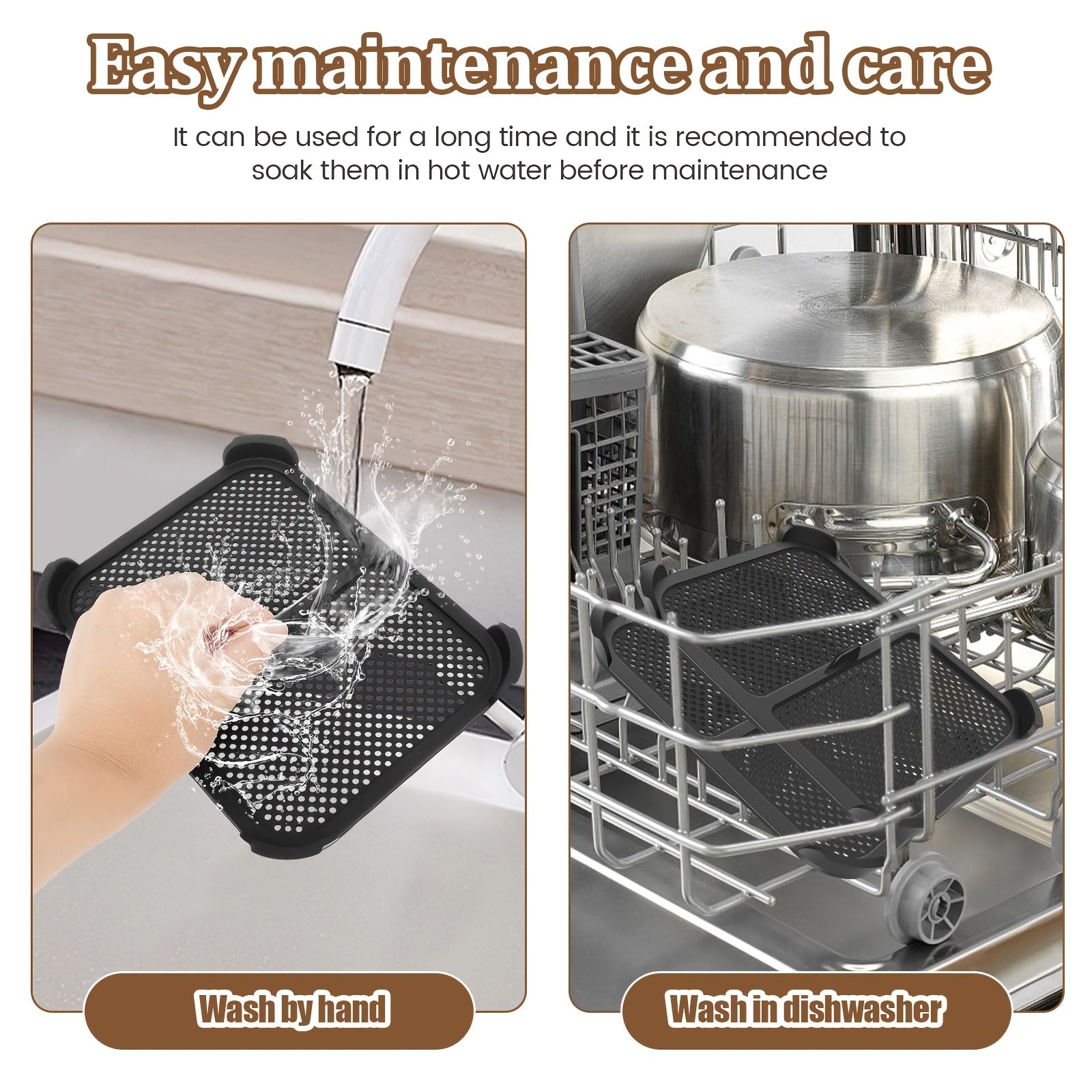 Silicone Splash Guards for Air Fryer 21x16cm Heat Resistant Grease Shields Pair