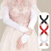 Women's Sheer Long Fingerless Arm Sleeves for Bridal and Tea Parties Polyester Fiber