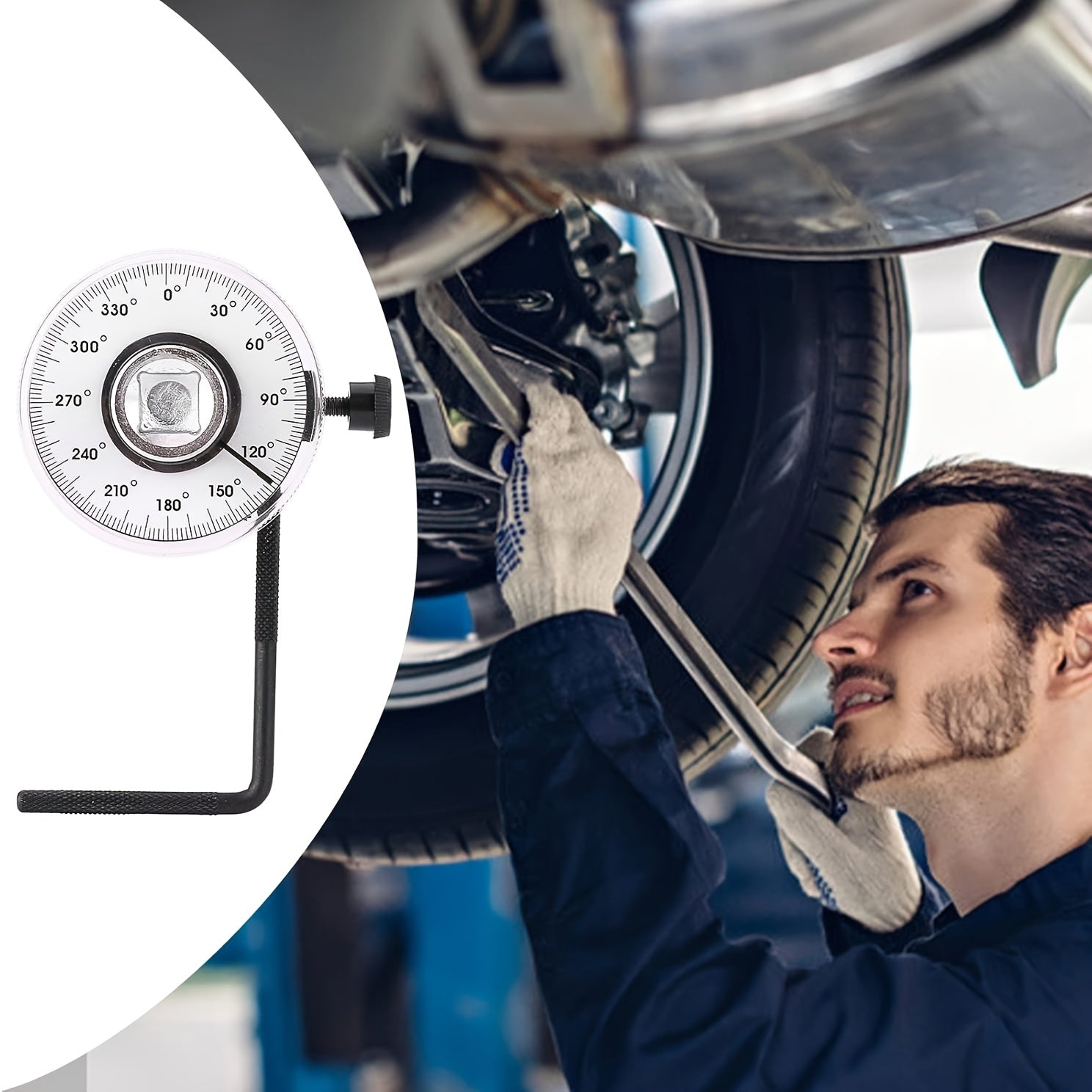 1/2 Inch Torque Wrench Angle Gauge Set, Adjustable, Professional Tool