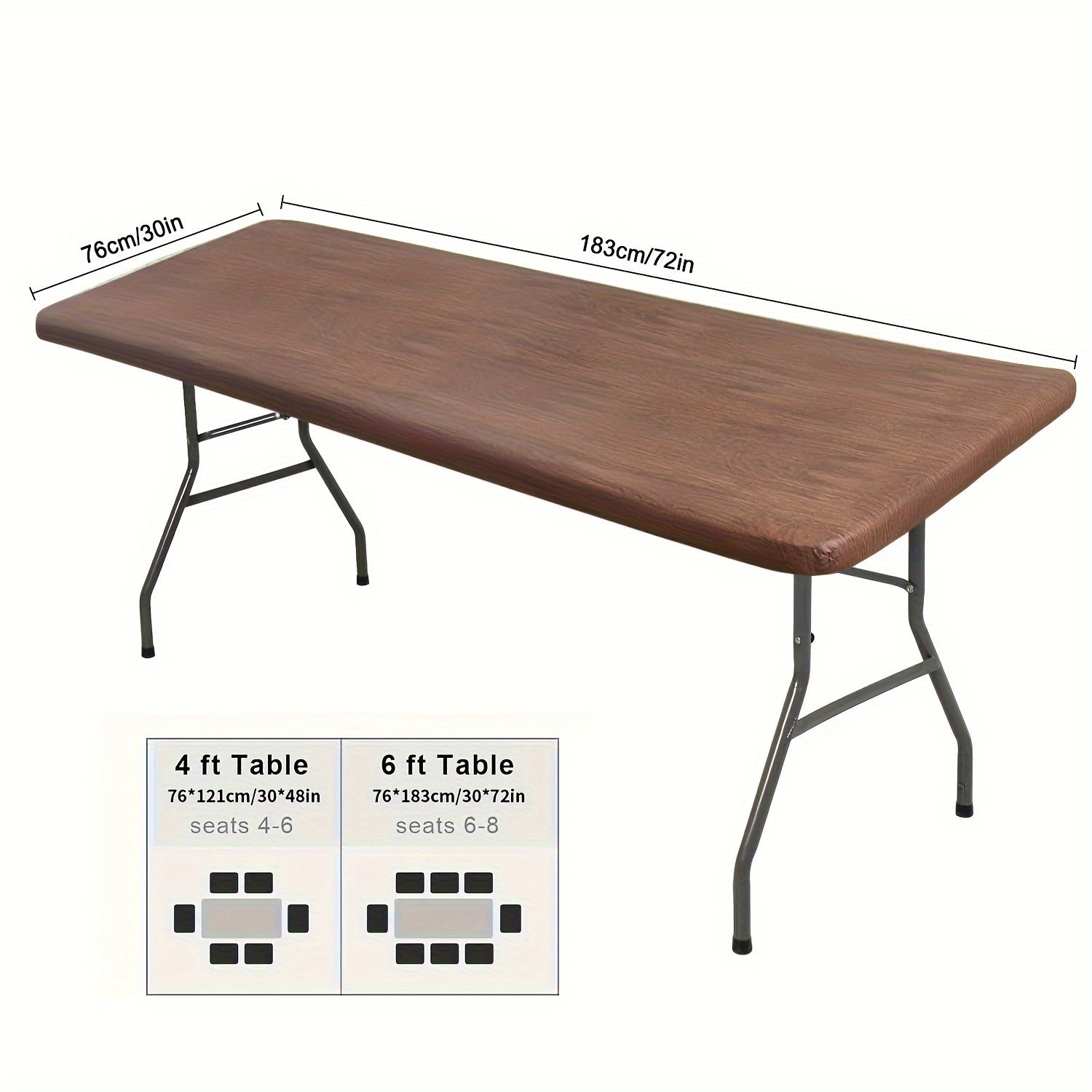 Earth Toned Wood Grain Vinyl Tablecloth Waterproof Indoor Outdoor Picnic Camping Durable