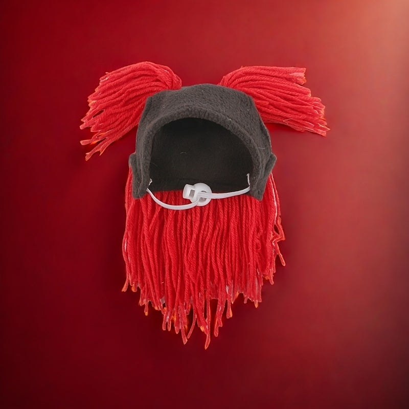 Uy hayvonlari soch to'plari qopqog'i, ikki qirrali mop bosh, yashil va qizil, kulgili va yoqimli