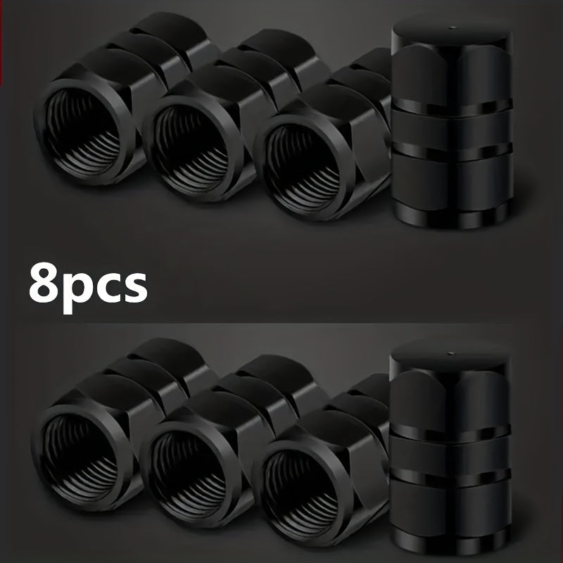 Set of 8 Aluminum Gold Tire Valve Caps Dustproof Compatible with Cars, Motorcycles, Trucks