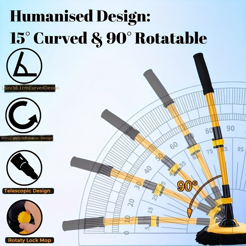 Kit de lavado de autos de aluminio con guantes de mopa de fibra de mango largo y varilla de extensión