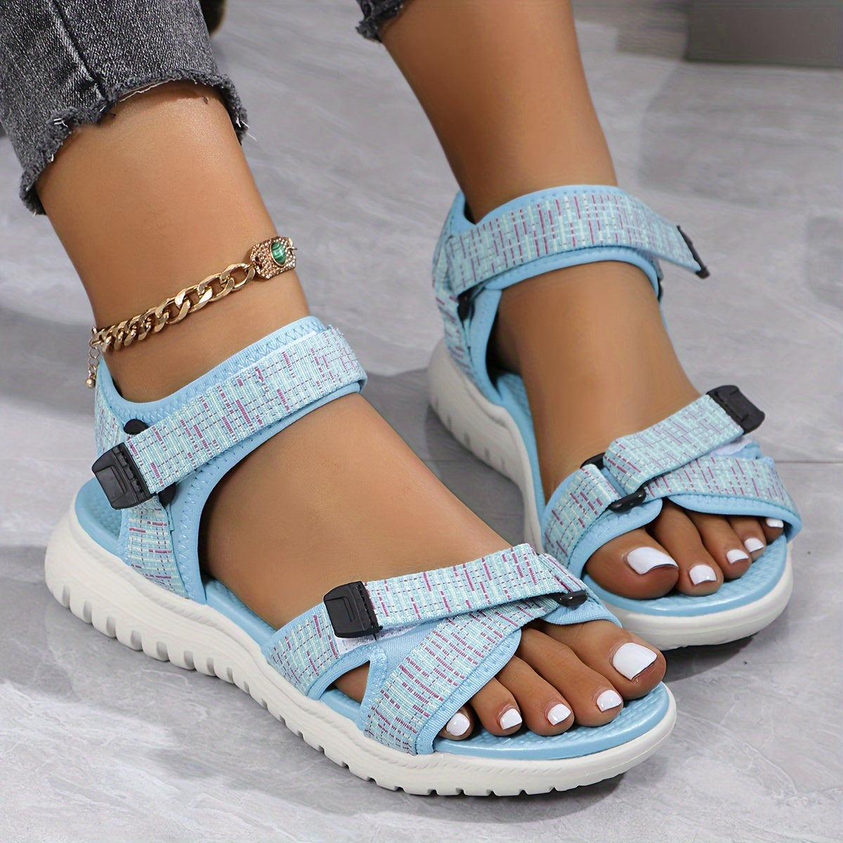 Women's Summer Sports Sandals Comfortable Soft Sole Adjustable Buckle Walking Shoes