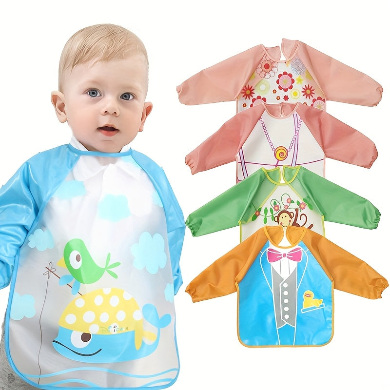 Baby Bib Waterproof Dirt-Resistant EVA Long Sleeve for 6-72 Months