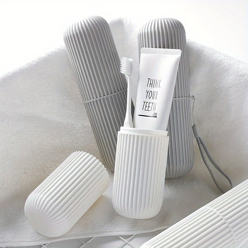 Travel Toothbrush Case with Toothpaste Holder, Compact and Hygienic